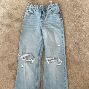 Zara blue wide leg jeans